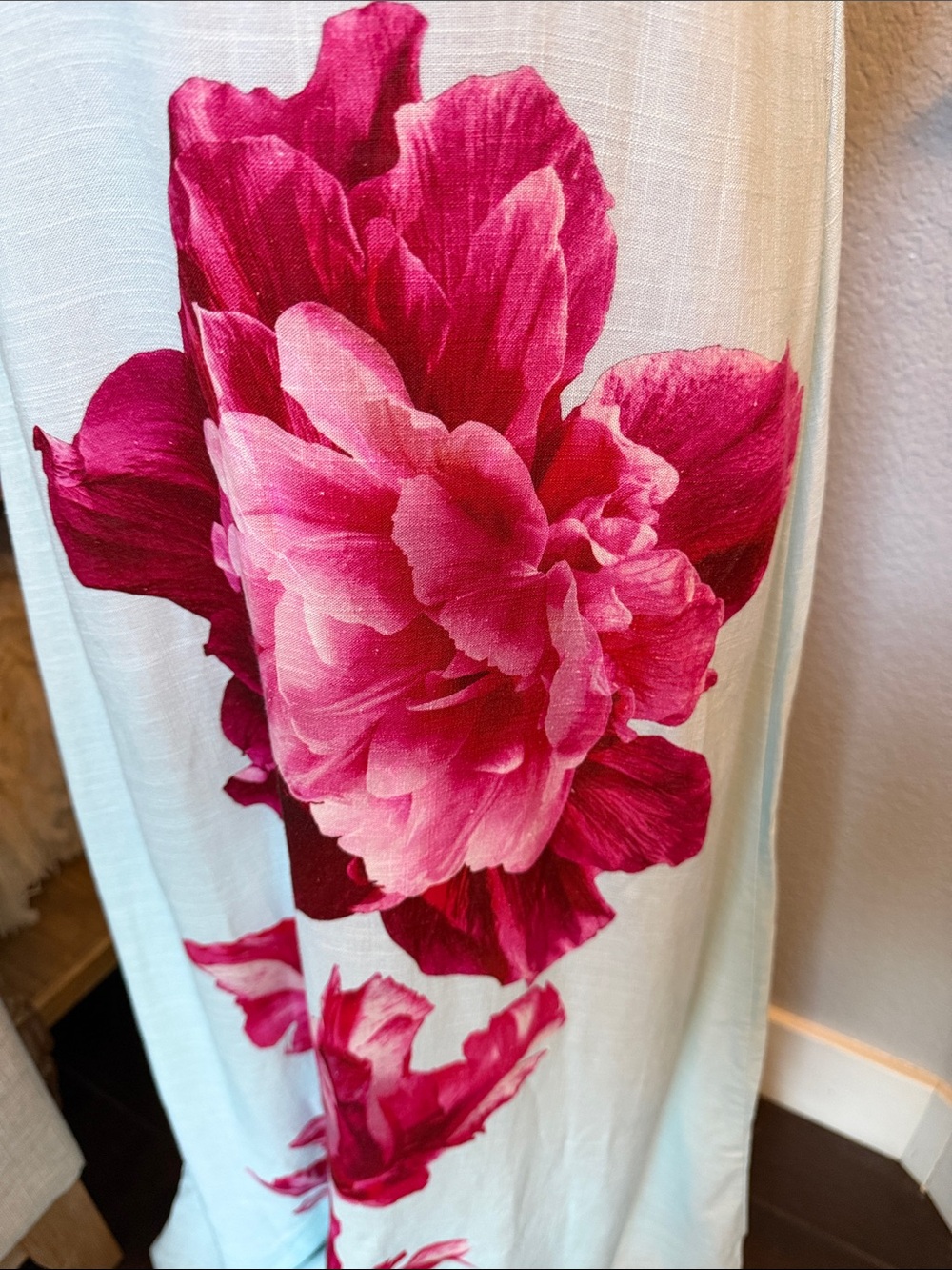 Anthropologie Paper Heart Magenta Iris Linen Blend Floral Maxi Dress Size Large - Picture 3 of 8
